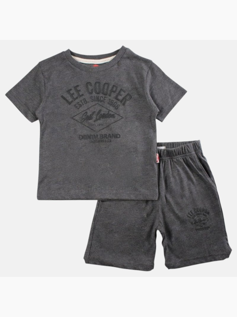 Lee Cooper - Ensemble garçon t-shirt manches courtes et short Noir - Kiabi
