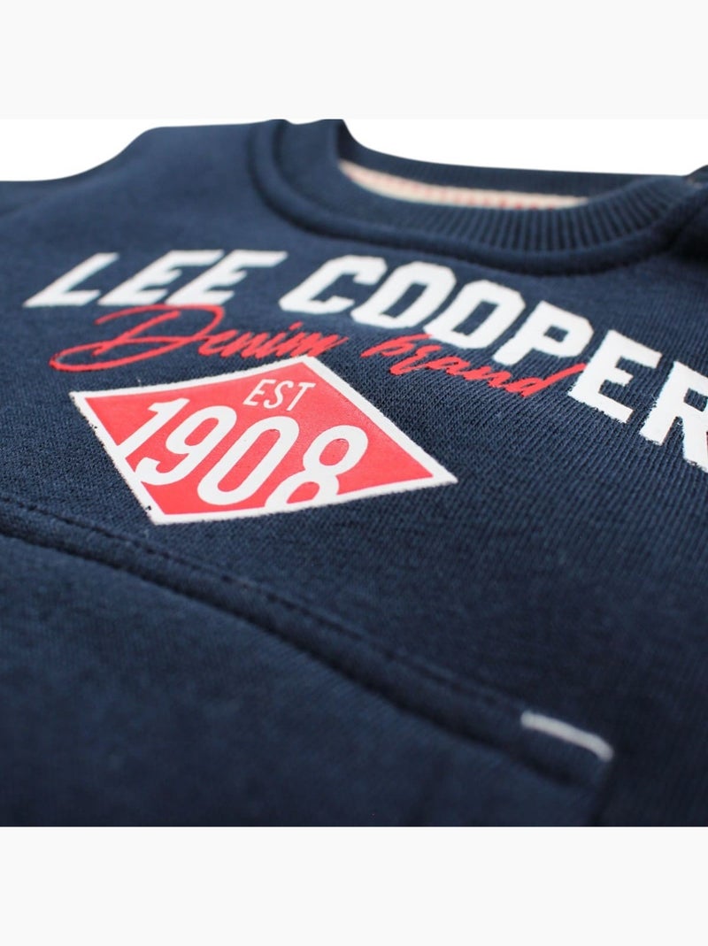Lee Cooper - Ensemble jogging garçon sweat capuche et pantalon imprimé Bleu marine - Kiabi