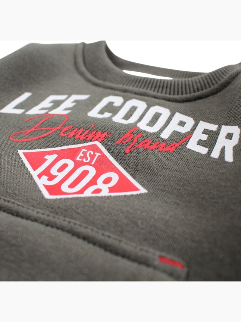 Lee Cooper - Ensemble jogging garçon sweat capuche et pantalon imprimé Gris foncé - Kiabi