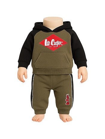 Lee Cooper - Ensemble jogging garçon sweat capuche et pantalon imprimé
