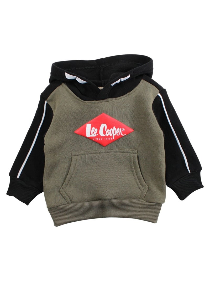Lee Cooper - Ensemble jogging garçon sweat capuche et pantalon imprimé Kaki - Kiabi