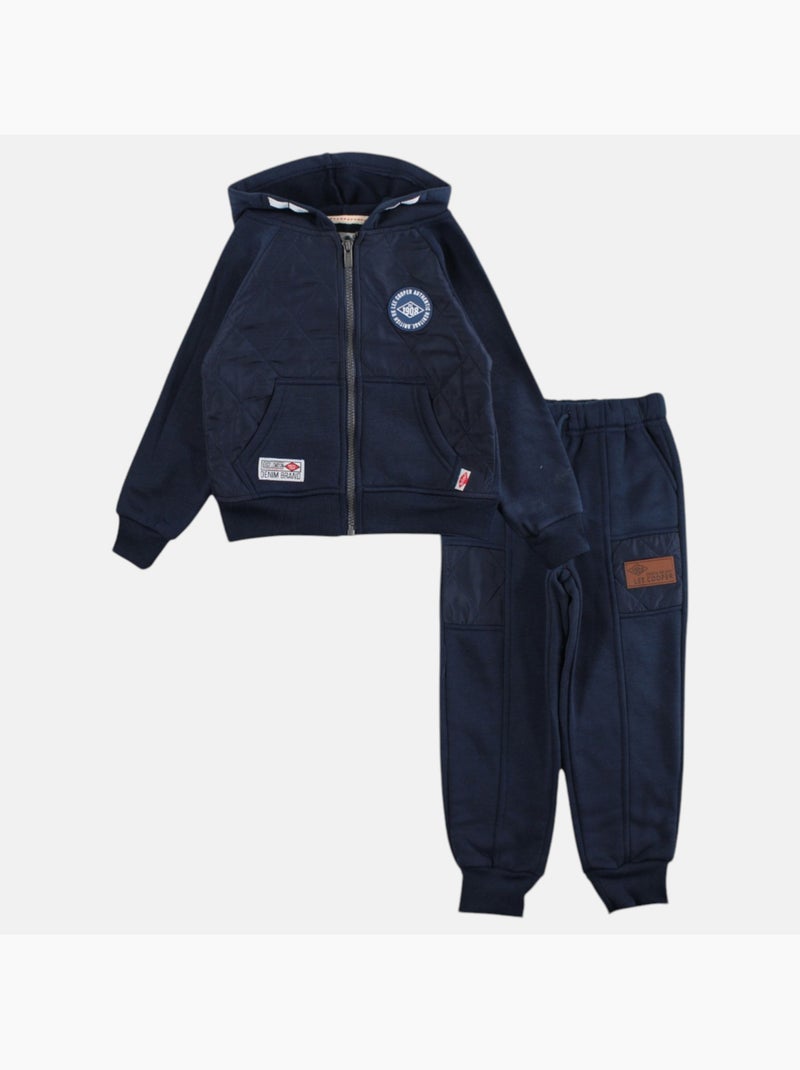 Lee Cooper - Ensemble jogging garçon veste capuche et pantalon Bleu marine - Kiabi