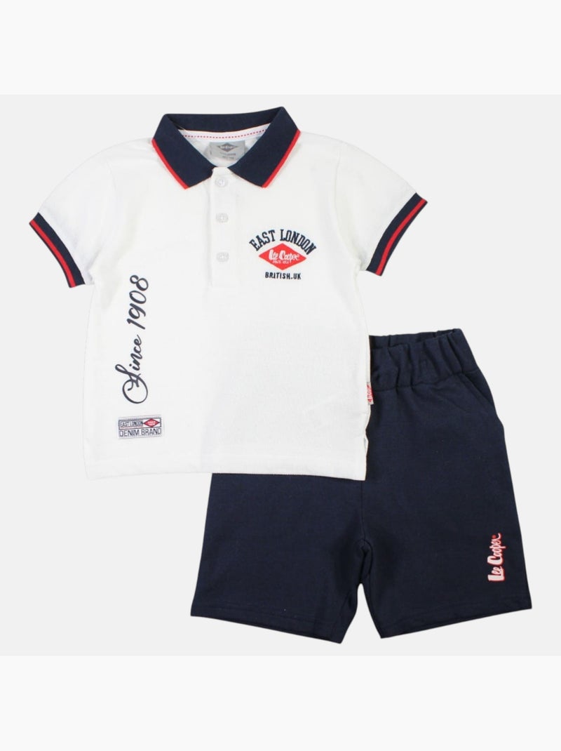 Lee Cooper - Ensemble Polo et Short  bébé garçon Blanc - Kiabi