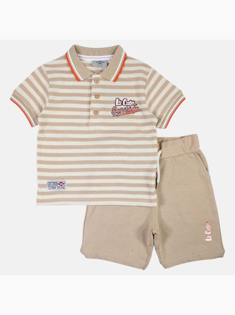 Lee Cooper - Ensemble polo et short bébé garçon été Beige - Kiabi