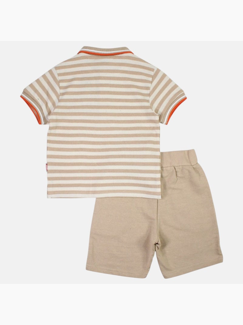 Lee Cooper - Ensemble polo et short bébé garçon été Beige - Kiabi