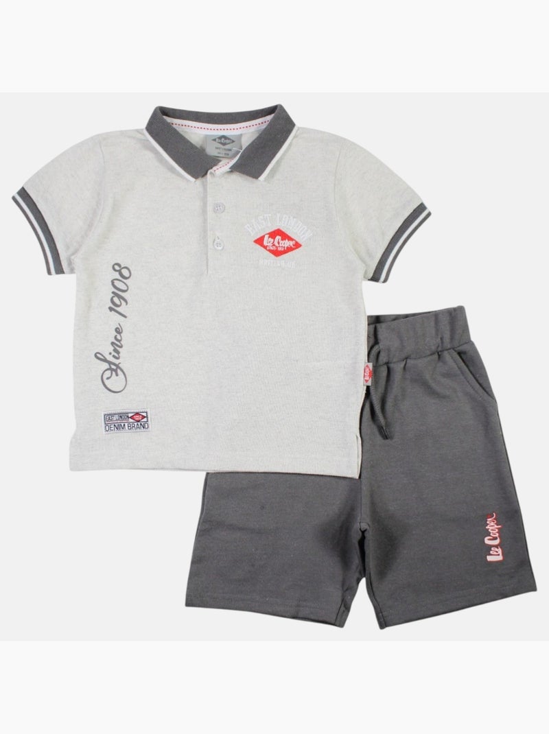 Lee Cooper - Ensemble polo et short bébé garçon été Gris - Kiabi