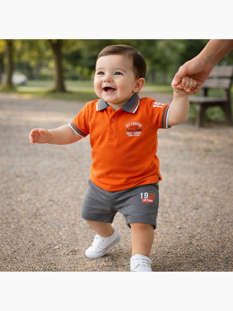 Lee Cooper - Ensemble polo et short bébé garçon été Orange - Kiabi