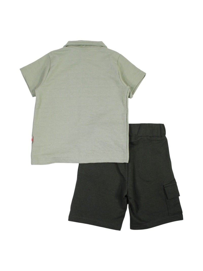 Lee Cooper - Ensemble polo et short bébé garçon imprimé Kaki - Kiabi