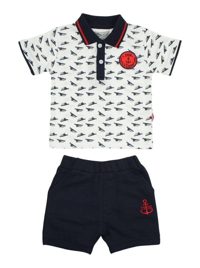 Lee Cooper - Ensemble Polo et Short  bébé Lee Cooper Bleu marine - Kiabi