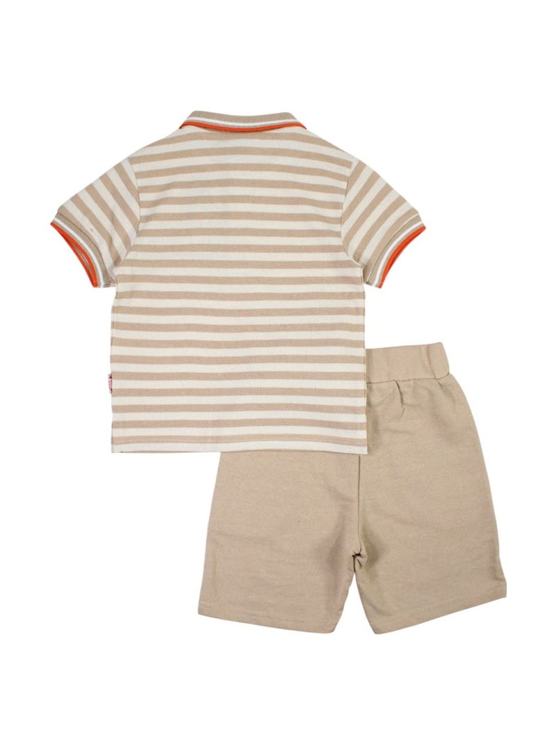 Lee Cooper - Ensemble Polo et Short garçon Lee Cooper Beige - Kiabi