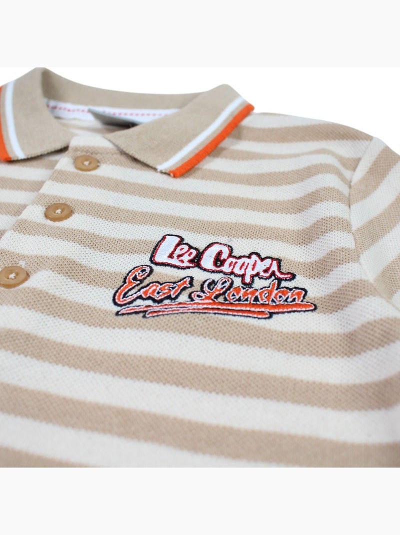 Lee Cooper - Ensemble Polo et Short garçon Lee Cooper Beige - Kiabi