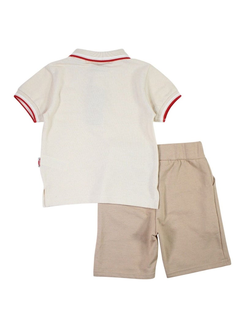 Lee Cooper - Ensemble Polo et Short garçon Lee Cooper Beige - Kiabi