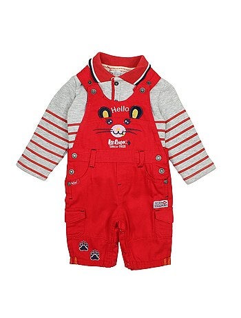Lee Cooper - Ensemble Polo manches longues avec Salopette bébé