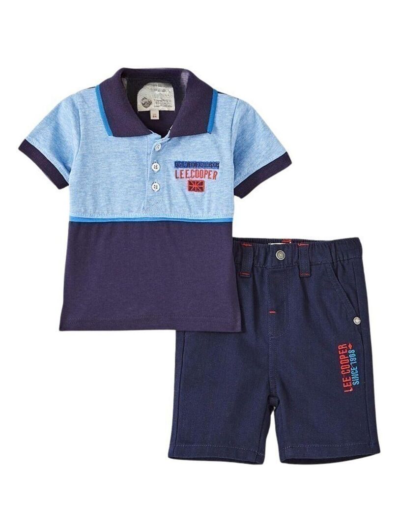 Lee Cooper Ensemble Polo short b b gar on Imprim Logo Bleu