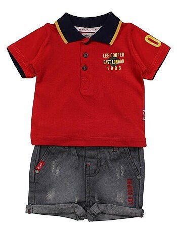 Lee Cooper - Ensemble ​​Polo short bébé garçon Imprimé Logo