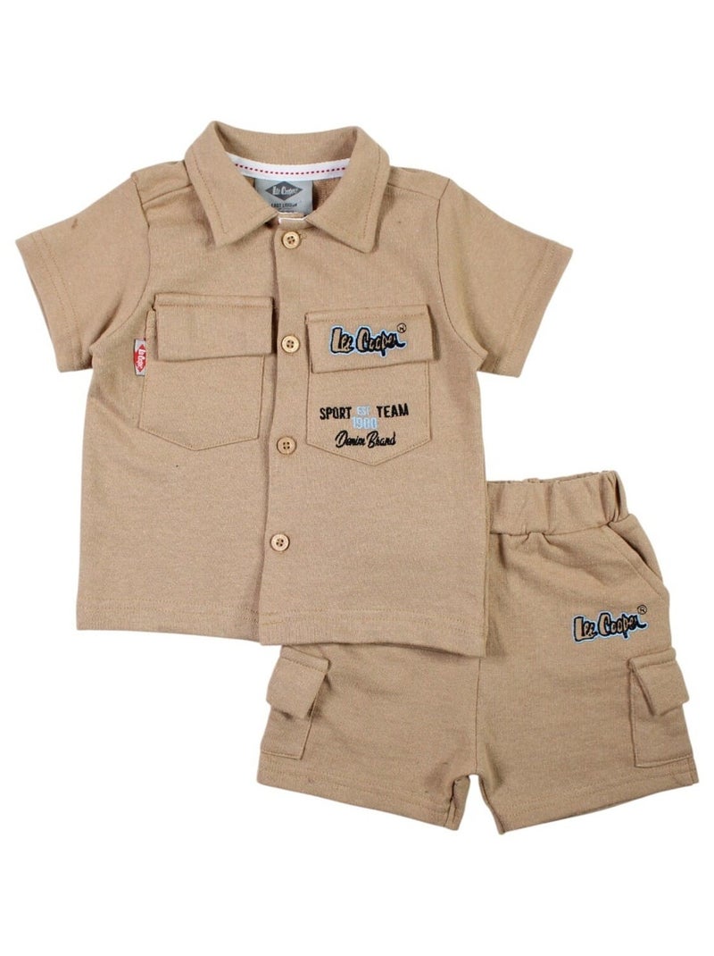 Lee Cooper - Ensemble ​​Polo short Imprimé Lee Cooper Beige - Kiabi