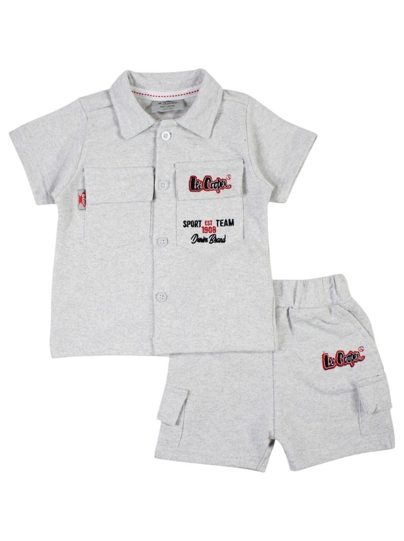 Lee Cooper - Ensemble ​​Polo short Imprimé Lee Cooper Gris - Kiabi