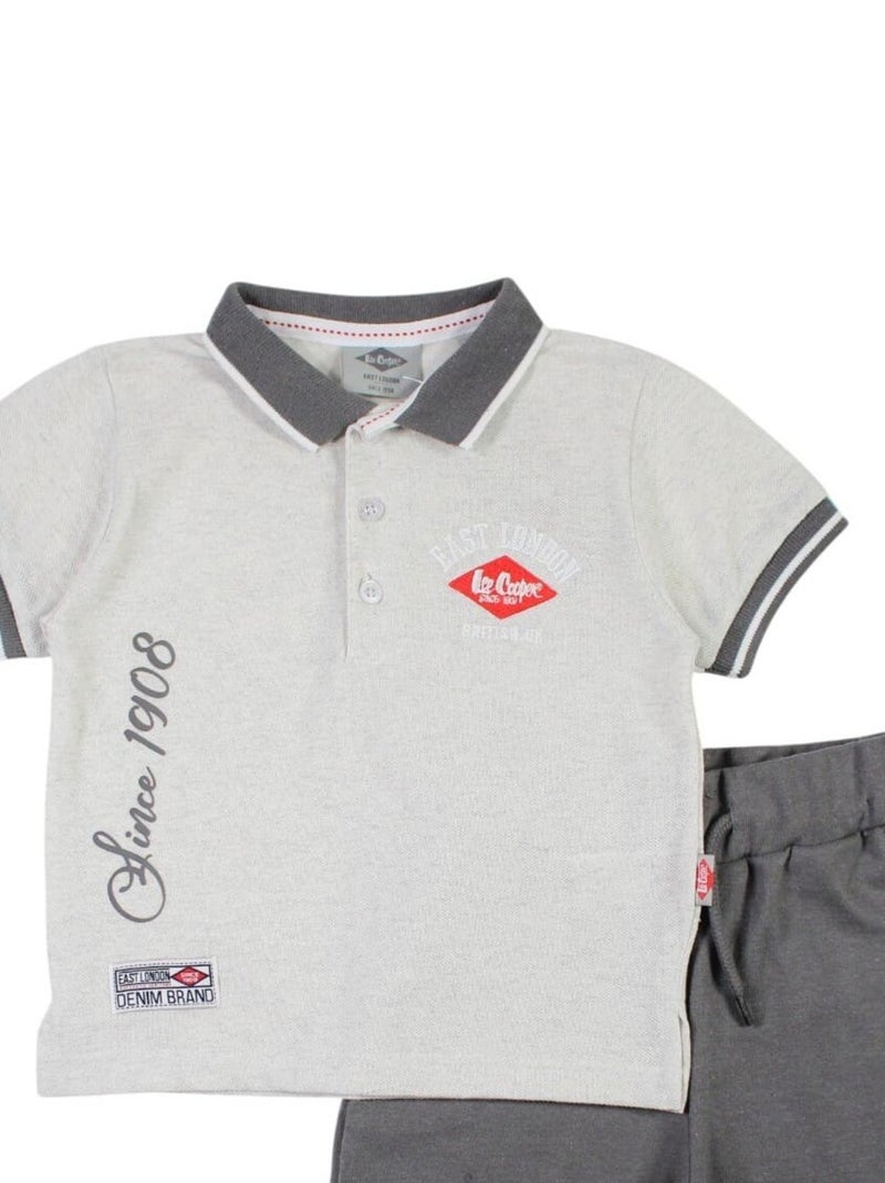 Lee Cooper - Ensemble ​​Polo short Imprimé Lee Cooper Gris - Kiabi