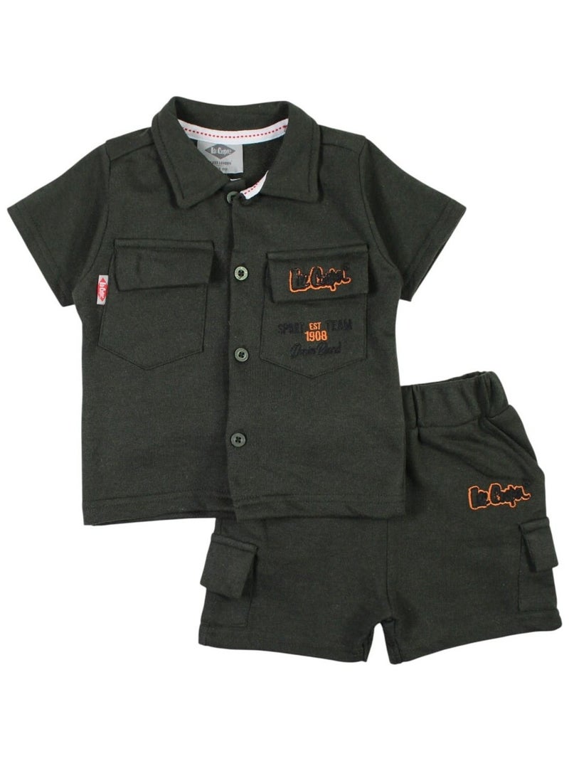 Lee Cooper - Ensemble ​​Polo short Imprimé Lee Cooper Kaki - Kiabi