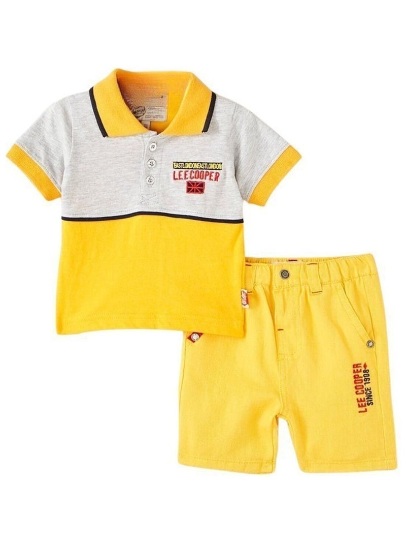 Lee Cooper - Ensemble ​​Polo short Imprimé Logo Jaune - Kiabi