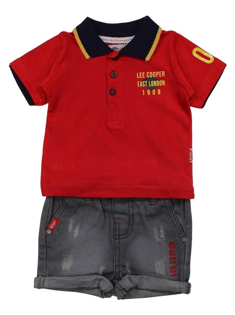 Lee Cooper - Ensemble ​​Polo short Imprimé Logo Rouge - Kiabi