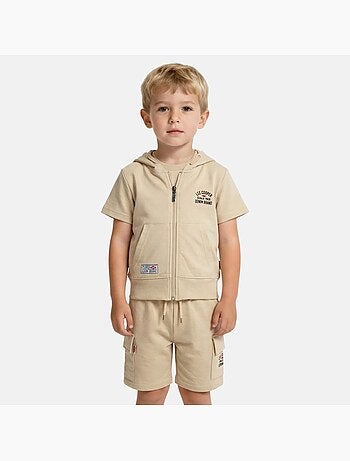 Lee cooper - ensemble polo zippé manches courtes et short