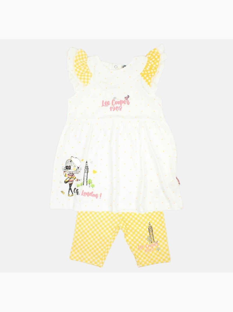 Lee Cooper - Ensemble Robe et Legging  bébé Jaune - Kiabi