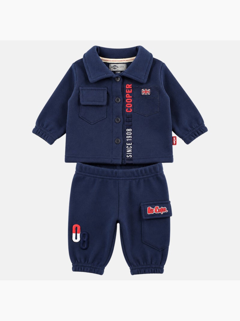 Lee cooper - ensemble surchemise boutonnée et pantalon de jogging Bleu marine - Kiabi