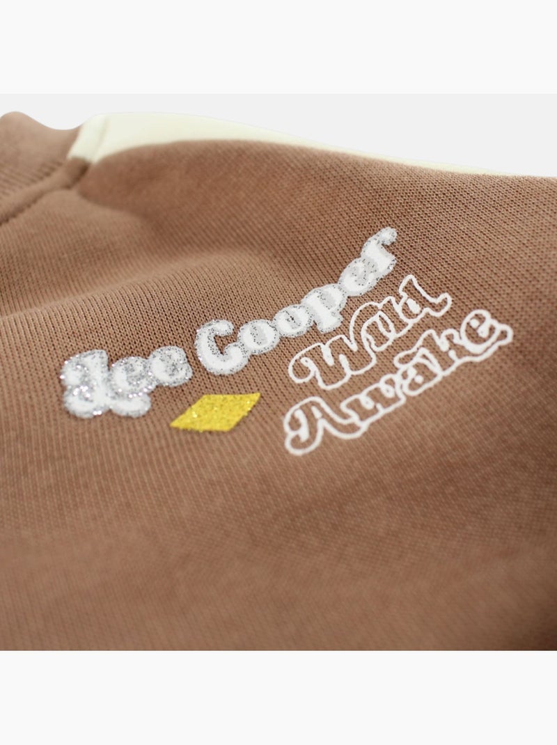 Lee Cooper - Ensemble survêtement fille avec une veste manches longues et un jogging Marron - Kiabi