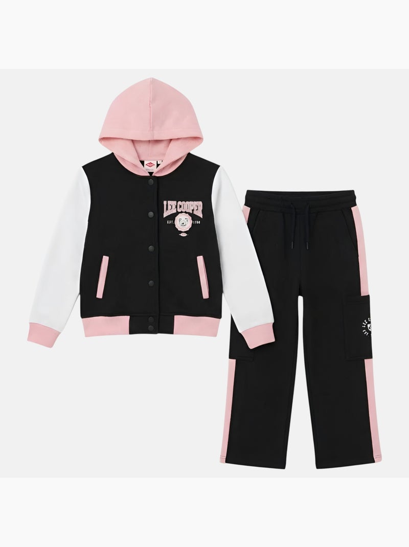Lee Cooper - Ensemble survêtement fille avec une veste manches longues et un jogging Noir - Kiabi