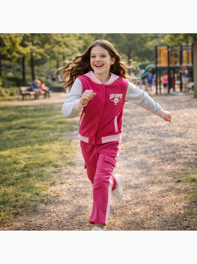 Lee Cooper - Ensemble survêtement fille avec une veste manches longues et un jogging Rose fushia - Kiabi