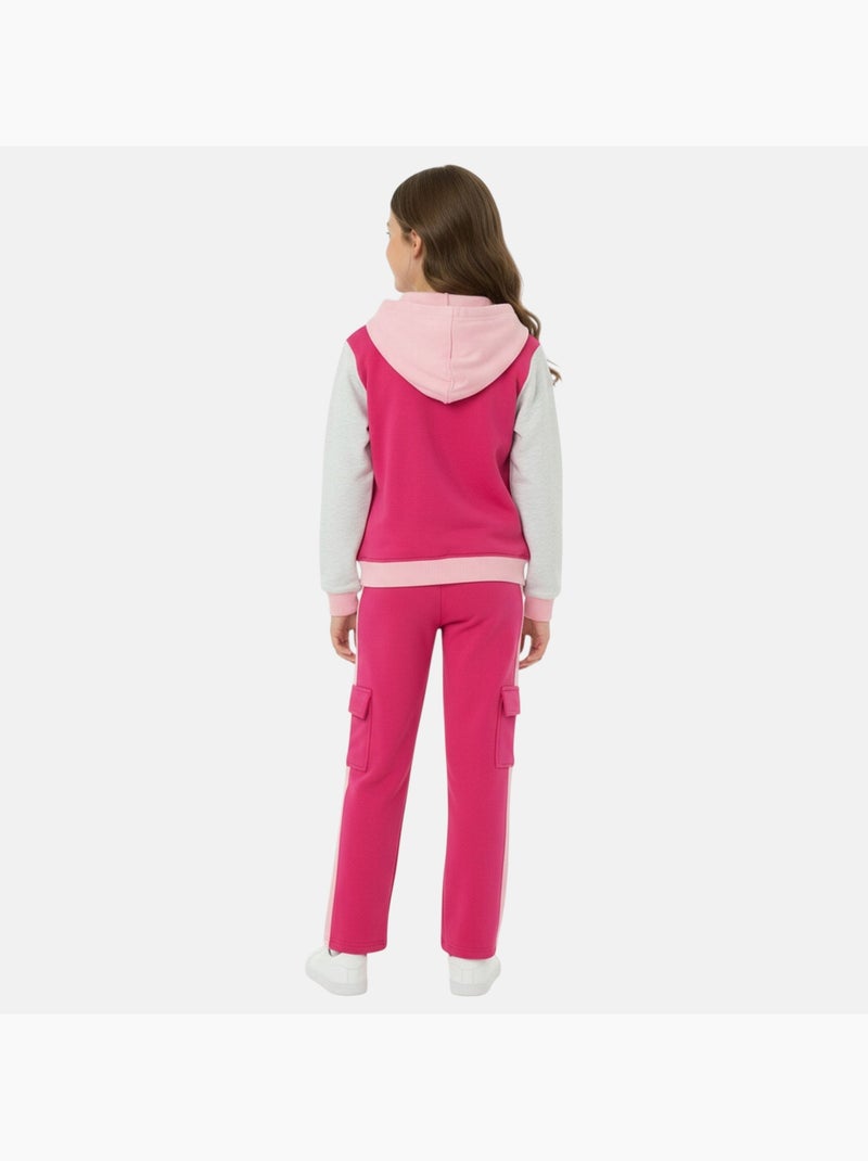Lee Cooper - Ensemble survêtement fille avec une veste manches longues et un jogging Rose fushia - Kiabi