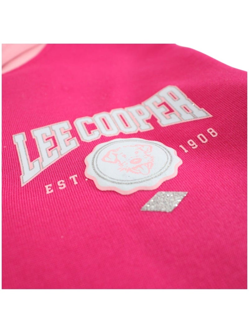 Lee Cooper - Ensemble survêtement fille avec une veste manches longues et un jogging Rose fushia - Kiabi