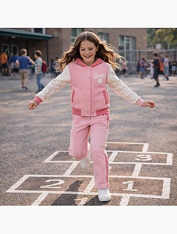 Lee Cooper - Ensemble survêtement fille avec une veste manches longues et un jogging