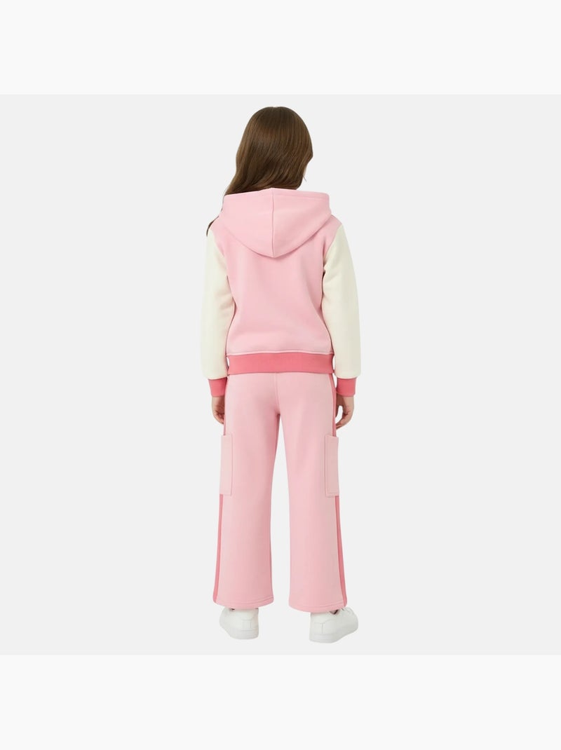 Lee Cooper - Ensemble survêtement fille avec une veste manches longues et un jogging Rose - Kiabi