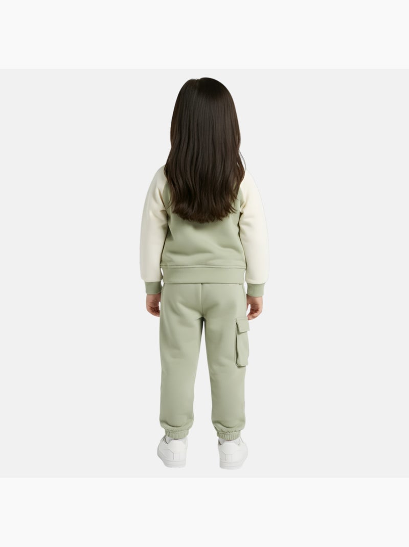 Lee Cooper - Ensemble survêtement fille avec une veste manches longues et un jogging Vert - Kiabi