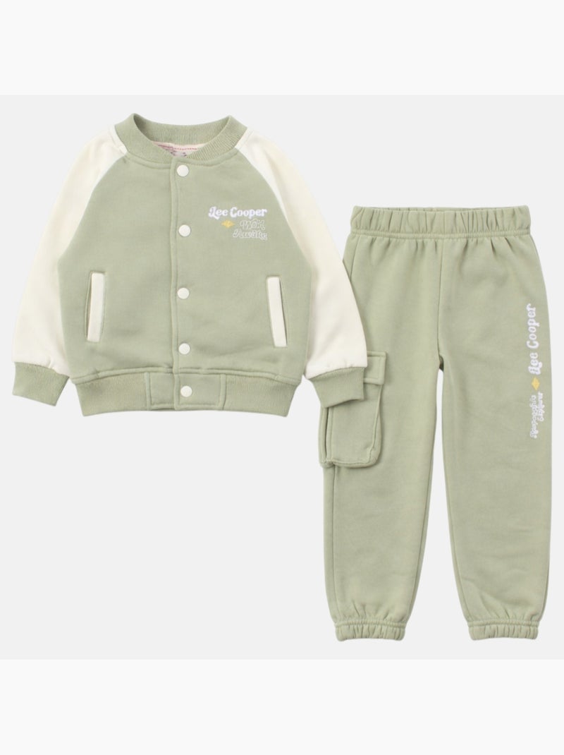 Lee Cooper - Ensemble survêtement fille avec une veste manches longues et un jogging Vert - Kiabi