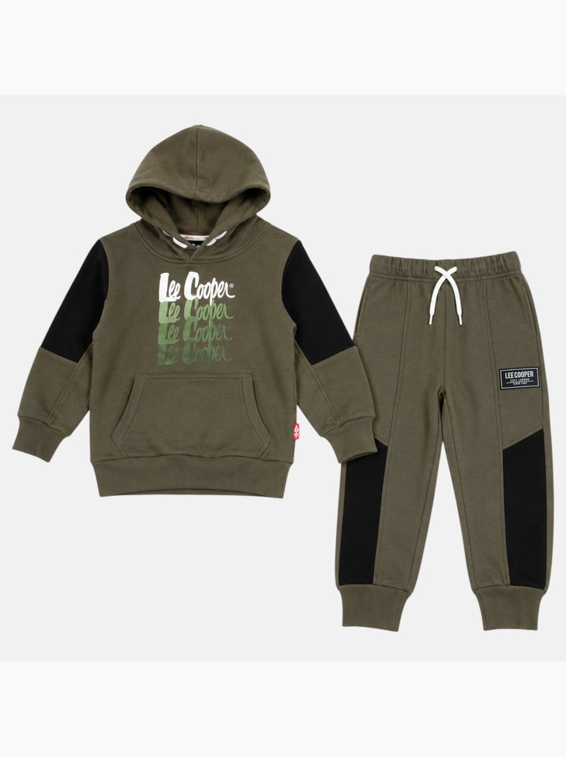 Lee cooper - ensemble sweat à capuche et jogging cargo Kaki - Kiabi