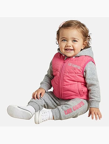 Lee Cooper - Ensemble Sweat à capuche et pantalon de jogging avec doudoune bébé fille