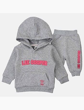 Lee Cooper - Ensemble Sweat à capuche et pantalon de jogging avec doudoune bébé fille