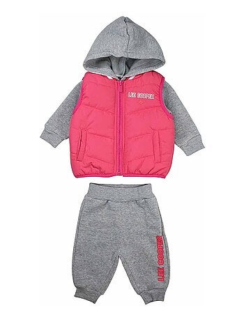 Lee Cooper - Ensemble Sweat à capuche et pantalon de jogging avec doudoune bébé fille Lee Cooper