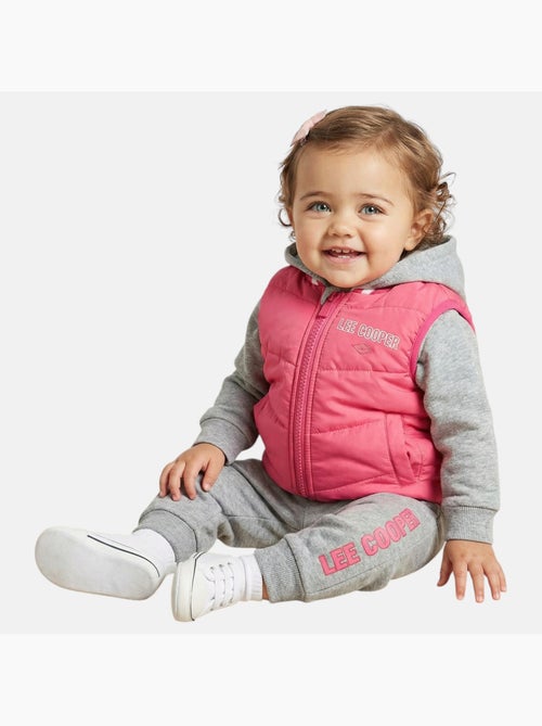 Lee Cooper - Ensemble Sweat à capuche et pantalon de jogging avec doudoune bébé fille Lee Cooper - Kiabi