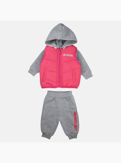 Lee Cooper - Ensemble Sweat à capuche et pantalon de jogging avec doudoune bébé fille Lee Cooper - Kiabi