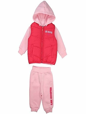 Lee Cooper - Ensemble Sweat à capuche et pantalon de jogging avec doudoune bébé fille Lee Cooper