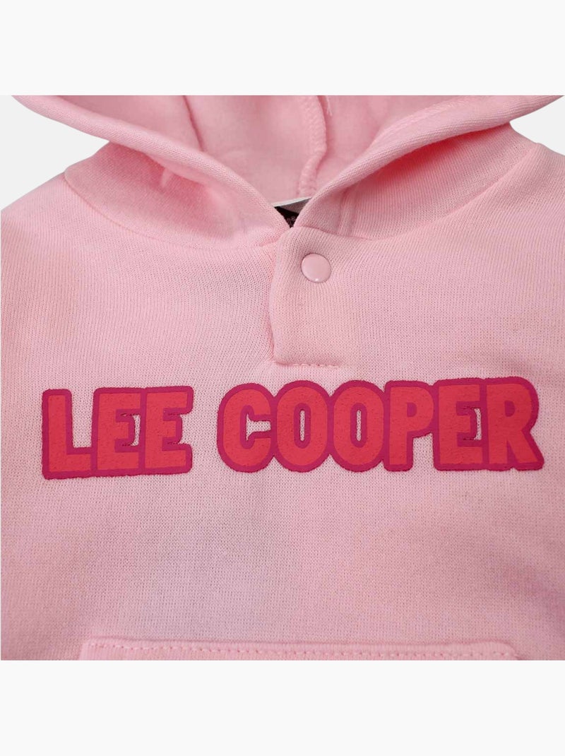 Lee Cooper - Ensemble Sweat à capuche et pantalon de jogging avec doudoune bébé fille Rose - Kiabi