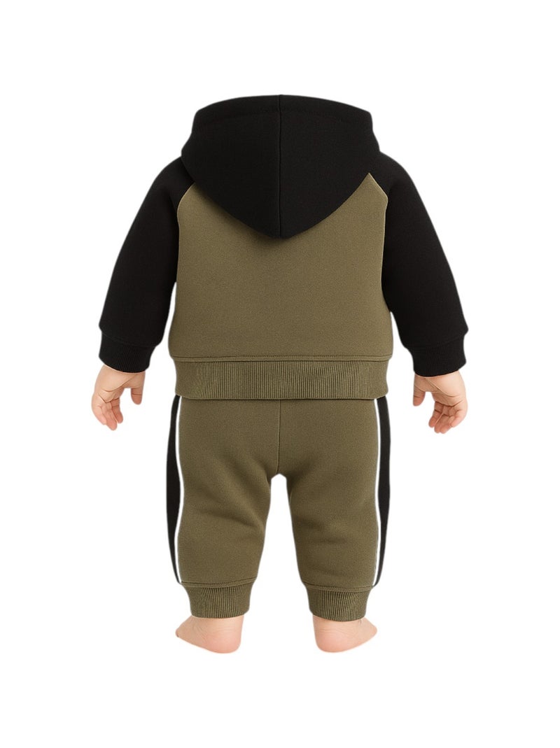 Lee Cooper - Ensemble Sweat à capuche et pantalon de Jogging bébé garçon Kaki - Kiabi