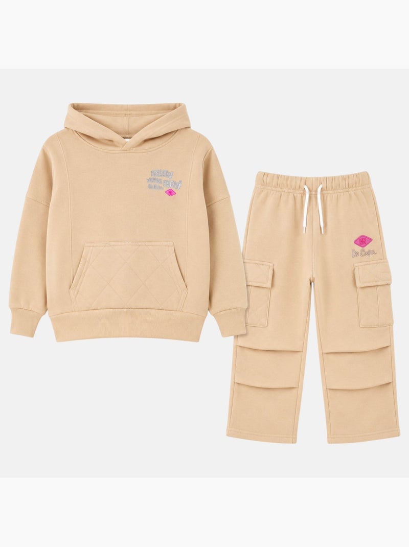Lee cooper - ensemble sweat à capuche et pantalon de jogging Beige - Kiabi