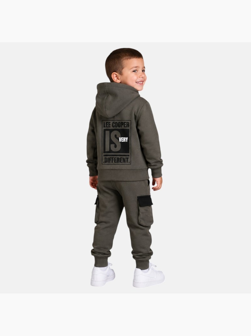 Lee cooper - ensemble sweat à capuche et pantalon de jogging cargo Kaki - Kiabi