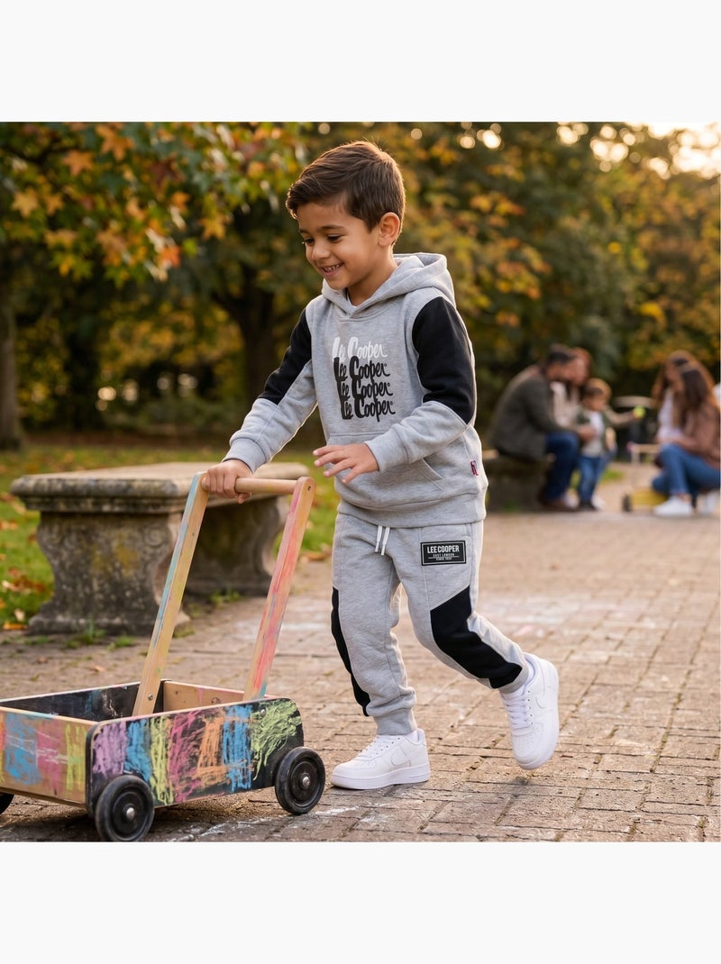 Lee cooper - ensemble sweat à capuche et pantalon de jogging cargo, poche kangourou Gris - Kiabi