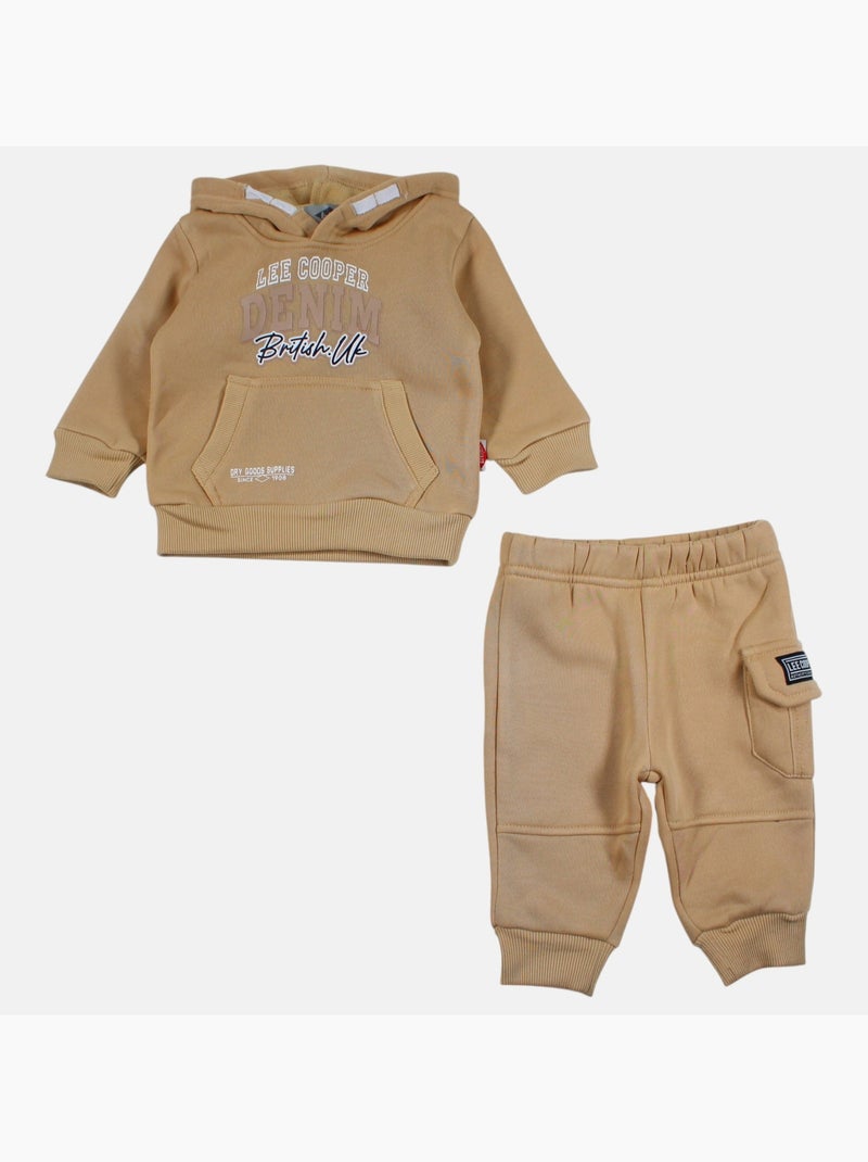 Lee cooper - ensemble sweat à capuche et pantalon garçon Beige - Kiabi